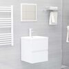 vidaXL Bathroom Furniture Set High Gloss White Engineered Wood