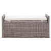 vidaXL Storage Bench with Cushion Grey 110 x 40 x 50 cm Rattan