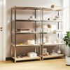 vidaXL 5-Layer Shelves 2 pcs Silver Steel&Engineered Wood