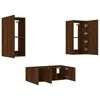 vidaXL 4 Piece TV Wall Units with LED Brown Oak Engineered Wood