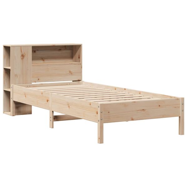 vidaXL Bookcase Bed without Mattress 75x190 cm Small Single Solid Wood Pine