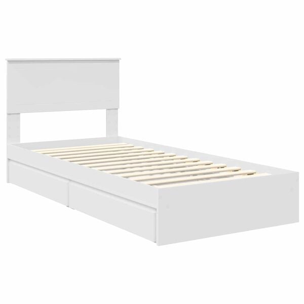 vidaXL Storage Bed with Headboard White 90 x 200 cm Engineered Wood