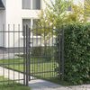 vidaXL Fence Gate with Spikes Grey 170 x 100 cm Powder-coated steel