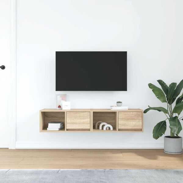 vidaXL TV Cabinets 2 pcs Sonoma Oak 60x31x25.5 cm Engineered Wood