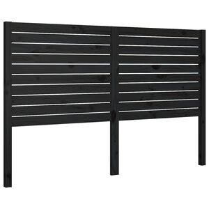 vidaXL Bed Headboard Black 186x4x100 cm Solid Wood Pine