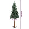 vidaXL Slim Christmas Tree Green 210 cm PVC and Solid Pine wood