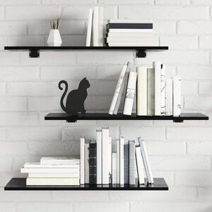 vidaXL Bookshelf Boards 8 pcs High Gloss Black 80x30x1,5 cm Engineered Wood