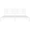 vidaXL Metal Bed Frame without Mattress with Headboard White 180x200cm