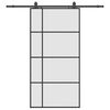 vidaXL Sliding Door with Hardware Set Black 102.5x205 cm ESG Glass