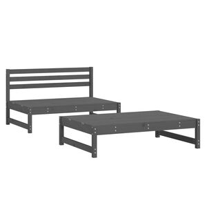 vidaXL 2 Piece Garden Lounge Set Grey Solid Wood Pine