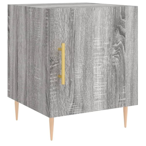 vidaXL Bedside Cabinet Grey Sonoma 40x40x50 cm Engineered Wood