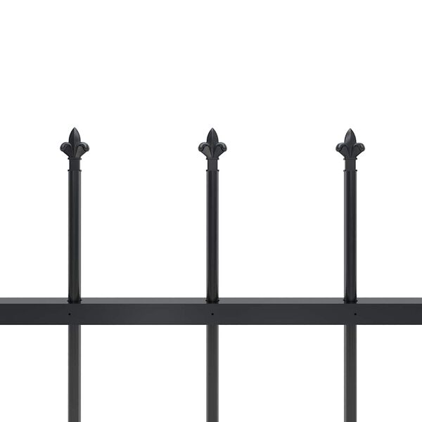 vidaXL Garden Fence with Spear Top Steel 359x150 cm Black