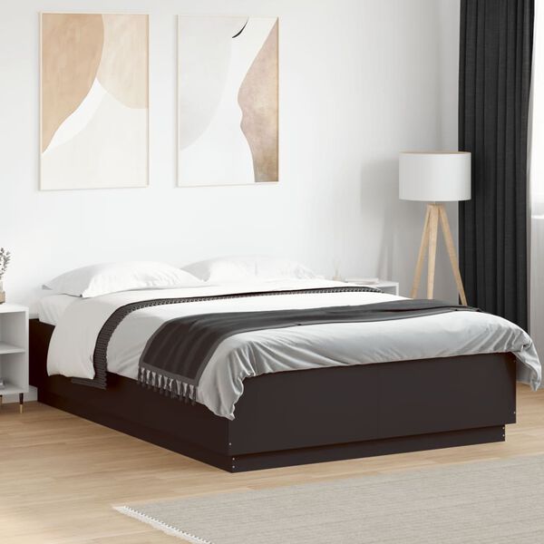 vidaXL Bed Frame without Mattress Black 150x200 cm King Size