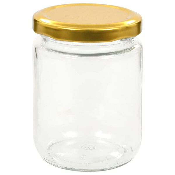 vidaXL Glass Jam Jars with Gold Lid 48 pcs 230 ml