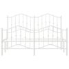 vidaXL Metal Bed Frame without Mattress with Footboard&nbsp;White 140x190cm
