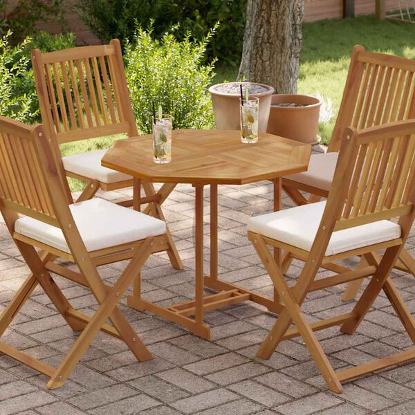 vidaXL Table Top 80x80x2.5 cm Octagonal Solid Wood Teak