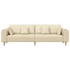 vidaXL Fabric Sofa with Cushion Cream 208 cm Fabric