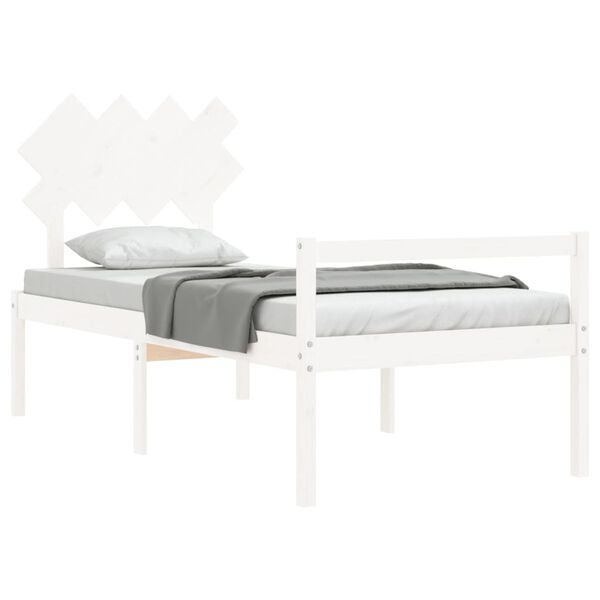 vidaXL Senior Bed without Mattress White 90x200 cm Solid Wood