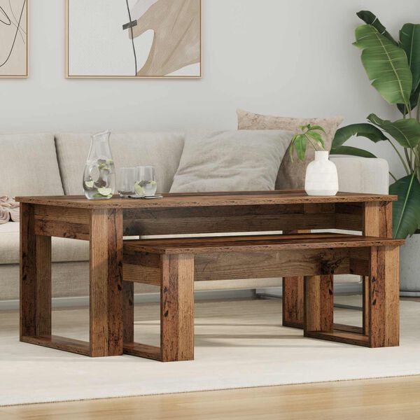 vidaXL Coffee Table Set 2 pcs Old Wood Engineered Wood