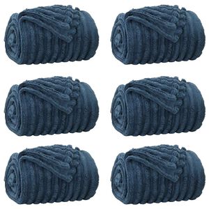 vidaXL Throw Blankets 6 pcs Navy Blue 150 x 130 cm 2.85 kg Fleece
