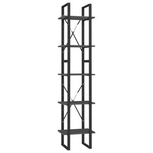 vidaXL 5-Tier Book Cabinet Grey 40x30x175 cm Pinewood