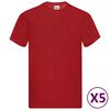 Fruit of the Loom Original T-shirts 5 pcs Red S Cotton