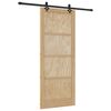 vidaXL Sliding Door Natural and Black 86 x 211 cm Solid Pine Wood