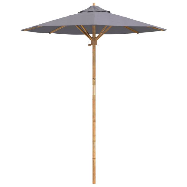 vidaXL Garden Parasol Dark Grey &Oslash; 180 x 230 cm Bamboo