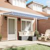 vidaXL Retractable Awning Blue and White 400 x 200 cm