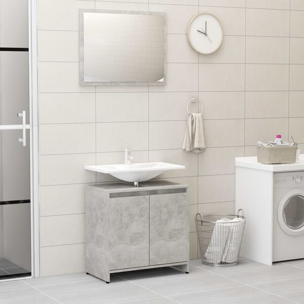 vidaXL Bathroom Furniture Set Concrete Grey Engineered Wood