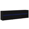 vidaXL TV Units 180 x 34 x 50 cm Black Oak Engineered Wood
