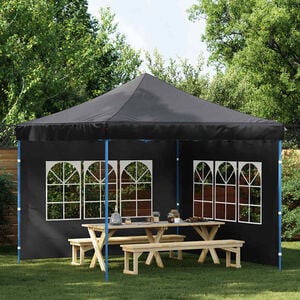 vidaXL Party Tent Sidewall 2 pcs with Window PE Anthracite