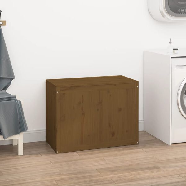 vidaXL Laundry Box Honey Brown 88.5x44x66 cm Solid Wood Pine