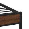 vidaXL Metal Bed Frame without Mattress Brown Oak 193x203 cm
