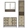 vidaXL 3 Piece Bathroom Furniture Set Sonoma Oak Engineered Wood