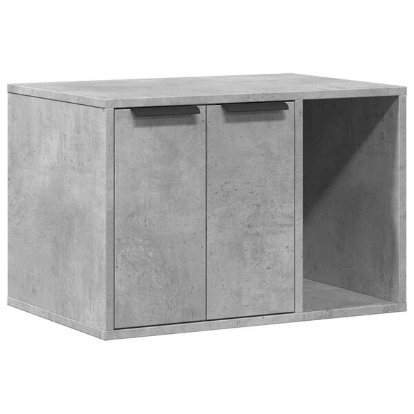 vidaXL Cat Litter Box Enclosure Concrete Grey 60x40x40 cm Engineered Wood