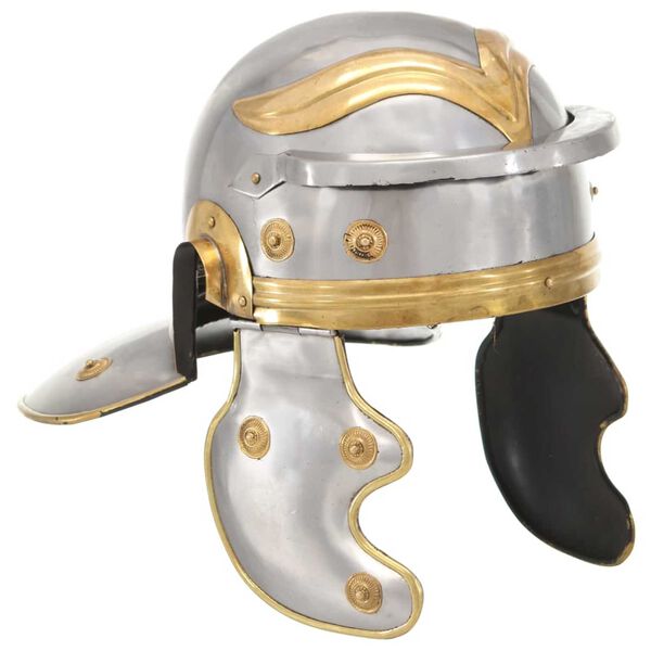 vidaXL Roman Soldier Helmet Antique Replica LARP Silver Steel