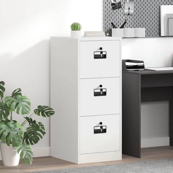 vidaXL File Cabinet White 44 x 50 x 106.5 cm Cold-Rolled Steel