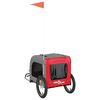 vidaXL Pet Bike Trailer Red and Grey Oxford Fabric and Iron