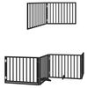 vidaXL Dog Gate with Door Foldable 10 Panels Black 800 cm Poplar Wood