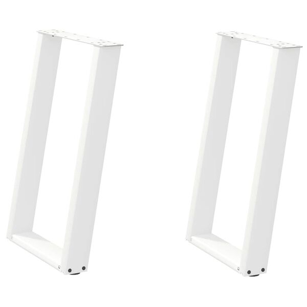 vidaXL Dining Table Legs U-Shaped 2 pcs White 60x(72-73) cm Steel