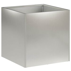 vidaXL Garden Planter Silver 45 x 45 x 45 cm Stainless Steel