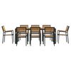 vidaXL Garden Dining Set 9 pcs Black Solid Acacia Wood