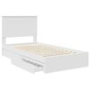 vidaXL Storage Bed with Headboard White 100 x 200 cm Engineered Wood