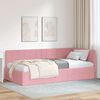 vidaXL Corner Bed Frame with Headboard Pink 90 cm x 200 cm Velvet