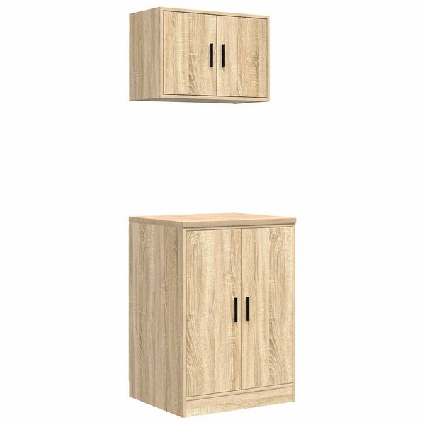 vidaXL Garage Cabinets 2 pcs Sonoma Oak Engineered Wood