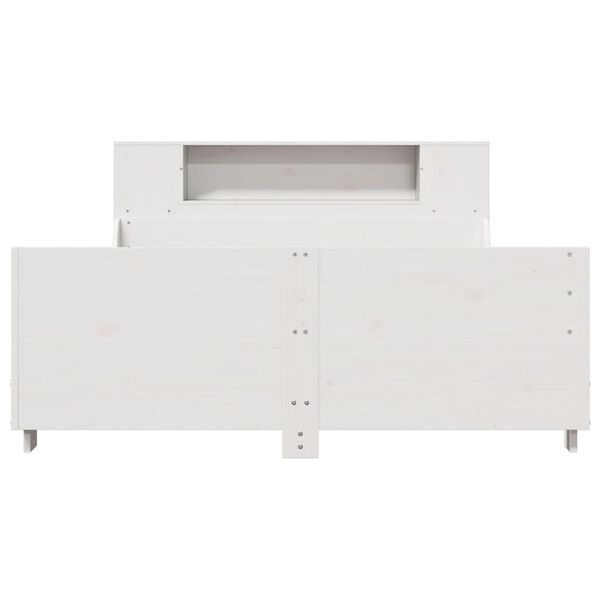 vidaXL Bed Frame without Mattress White 150x200 cm King Size Solid Wood Pine