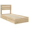 vidaXL Storage Bed with Drawer Sonoma Oak 90 x 190 cm Engineered Wood