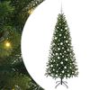 vidaXL Artificial Christmas Tree with 300 LEDs Green 180 cm PE and PVC