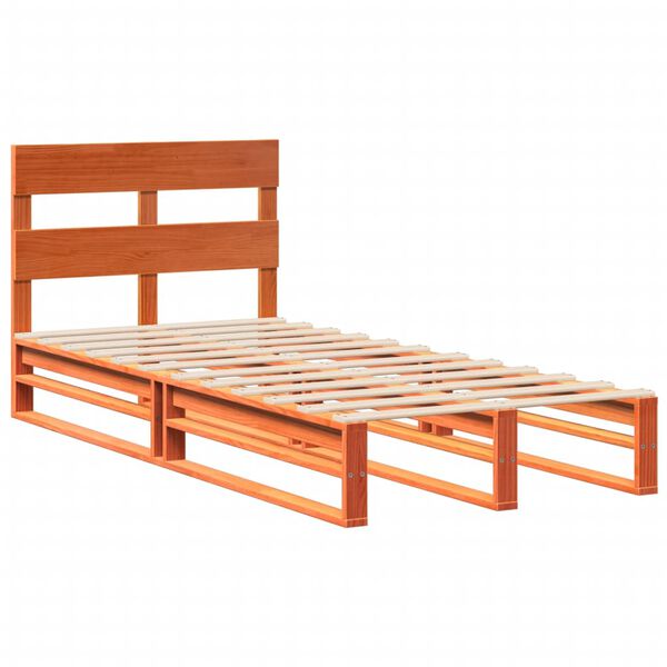 vidaXL Bed Frame without Mattress Wax Brown 75x190 cm Small Single Solid Wood Pine